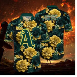 Oakland Athletics Golden Rose Hawaiian Shirt