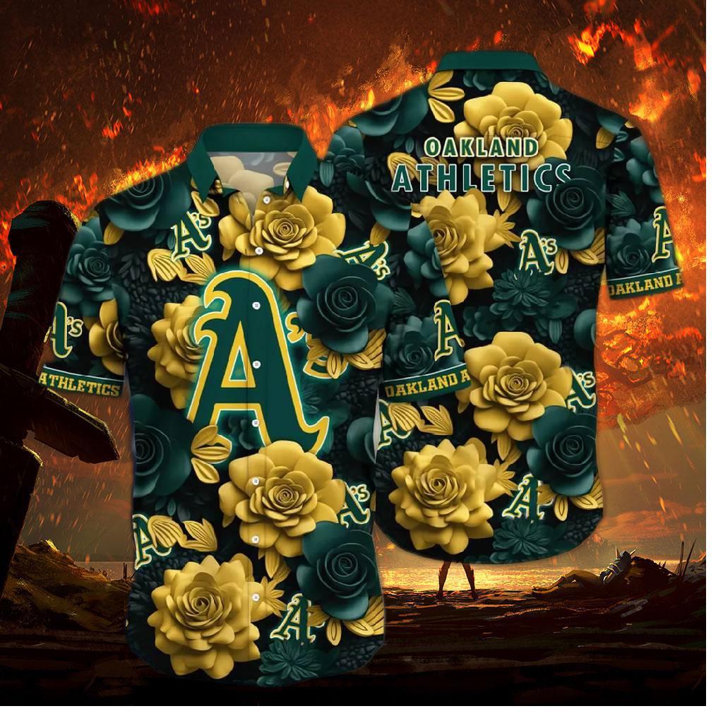 Oakland Athletics Golden Rose Hawaiian Shirt