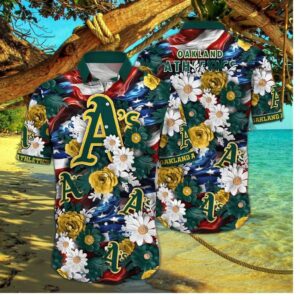 Oakland Athletics Patriotic Bloom Hawaiian Shirt