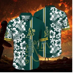 Oakland Athletics Tropical Hibiscus Hawaiian Shirt