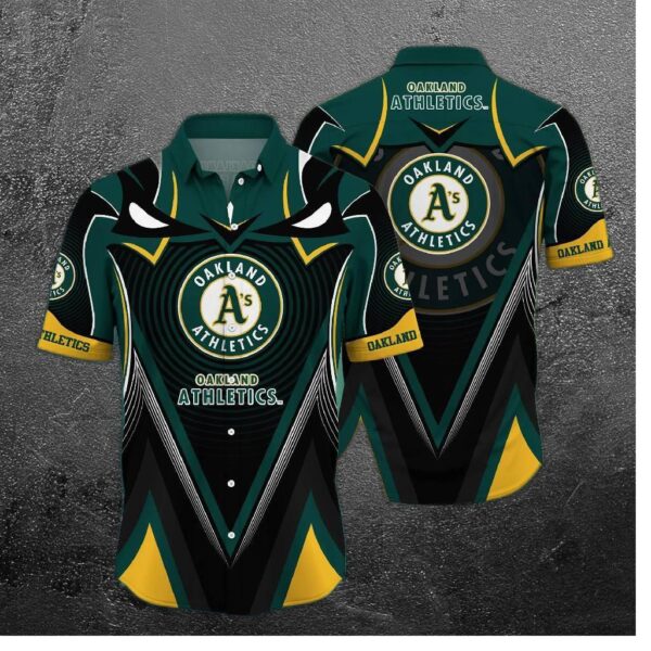 Oakland Athletics Vortex Chevron Hawaiian Shirt