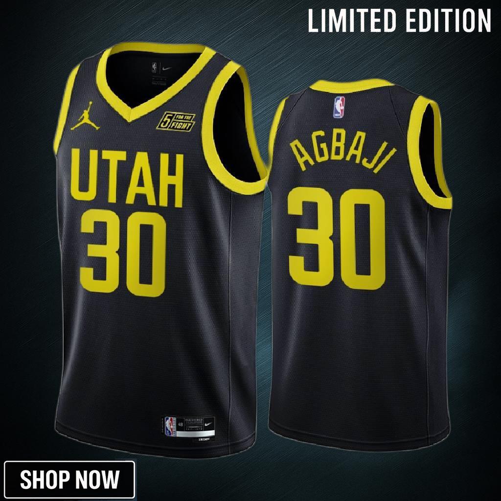 Ochai Agbaji 30 -23 Utah Jazz Black Statement Edition Jersey Swingman