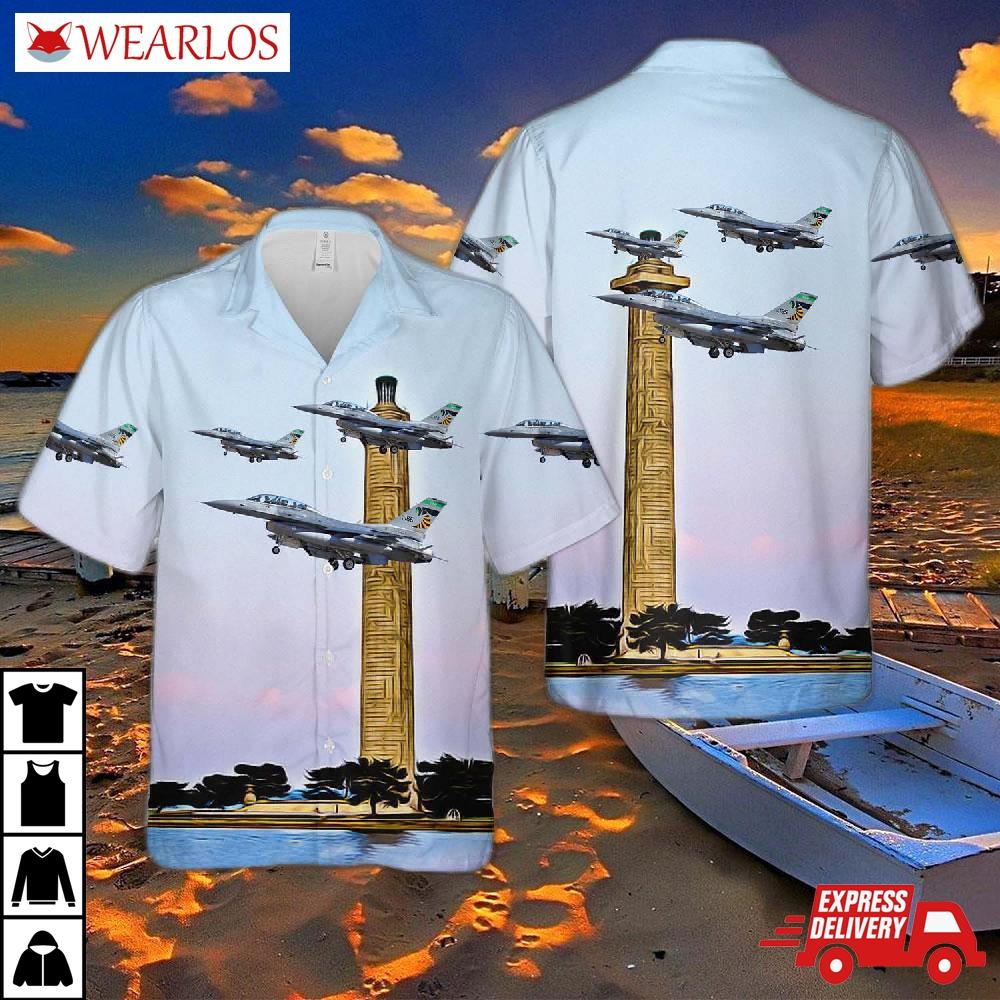 Ohio Air National Guard 112th Fighter Squadron General Dynamics F-16d Block 42f Fighting Falcon 89-2165 Hawaiian Shirt