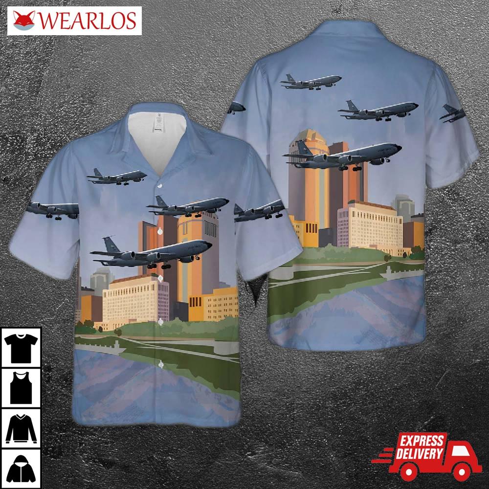 Ohio Air National Guard 121st Refueling Wing Boeing Kc-135r Stratotanker Hawaiian Shirt