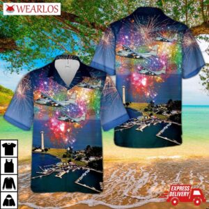 Ohio Air National Guard Lockheed C-130h Hercules 164th Airlift Squadron, 179th Wing 4th Of July Hawaiian Shirt