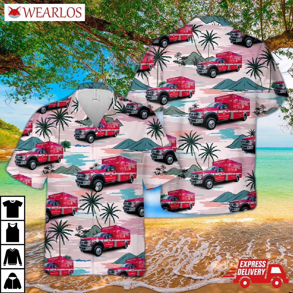 Ohio Monroe Township Fire Department Ambulance Hawaiian Shirt