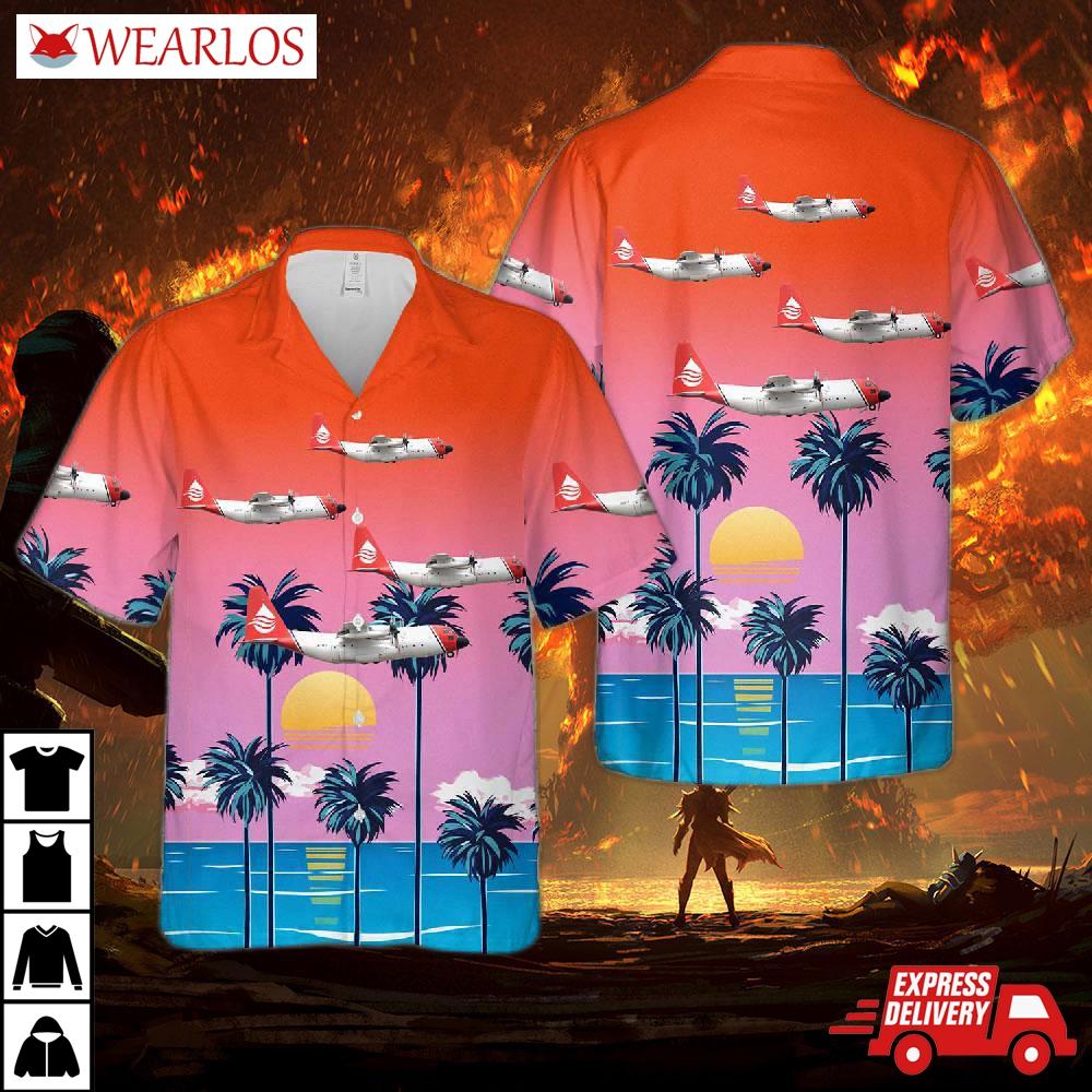 Oil Spill Response Lockheed C-130a Hercules (l-182) Hawaiian Shirt