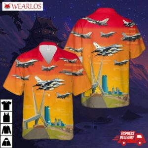Oklahoma Air National Guard F-16c Block 42e Fighting Falcons Hawaiian Shirt