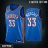 Oklahoma City Thunder -23 Mike Muscala 33 Icon Edition Blue Men Jersey Swingman