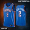 Oklahoma City Thunder -23 Shai Gilgeous-alexander 2 Icon Edition Blue Men Jersey Swingman