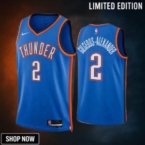 Oklahoma City Thunder -23 Shai Gilgeous-alexander 2 Icon Edition Blue Men Jersey Swingman
