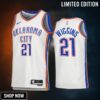 Oklahoma City Thunder Aaron Wiggins 21 -23 Association Edition White Jersey