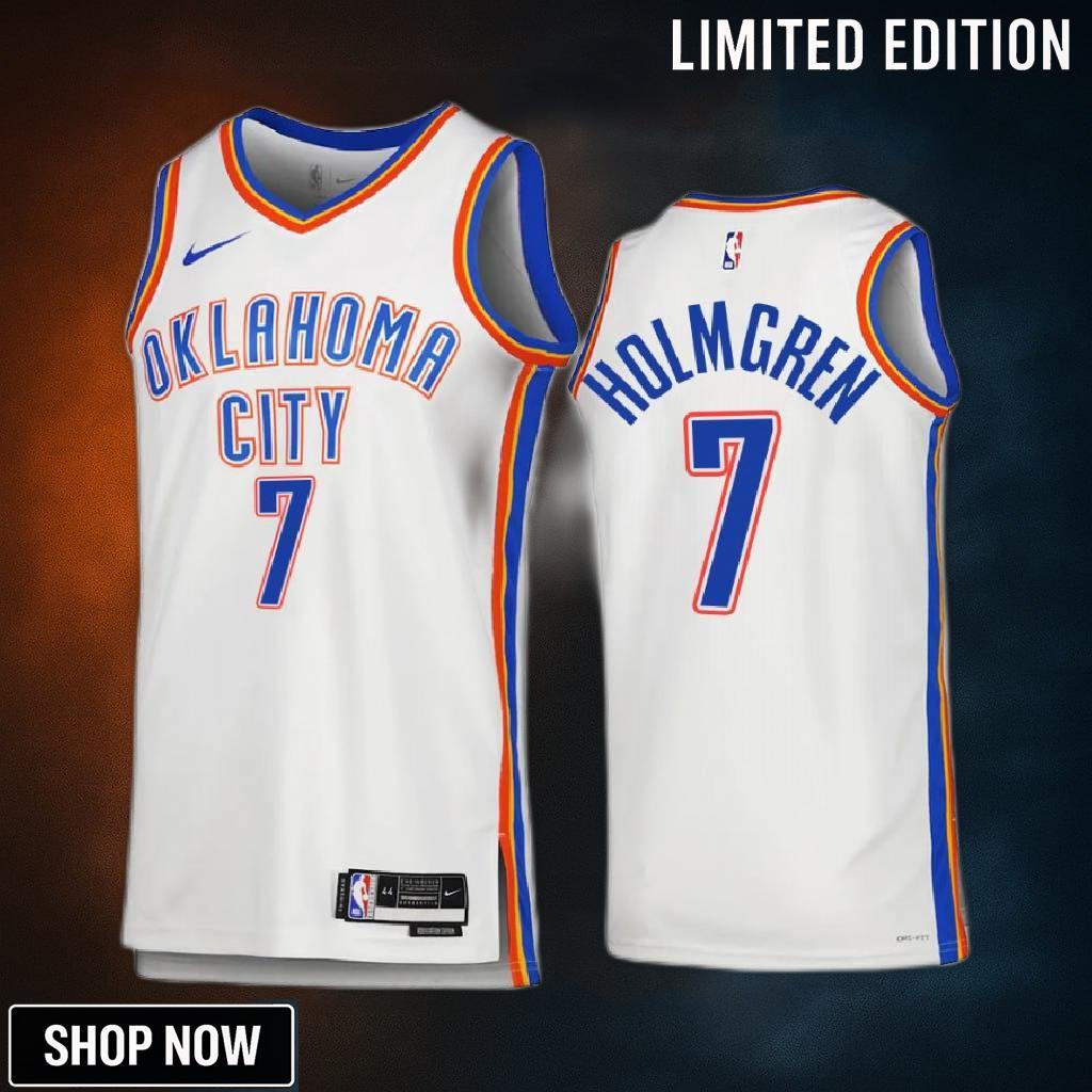 Oklahoma City Thunder Chet Holmgren 7 -23 Association Edition White Jersey