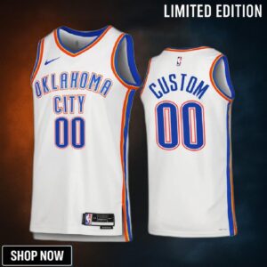 Oklahoma City Thunder Custom 00 -23 Association Edition White Jersey