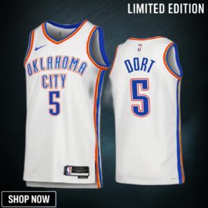 Oklahoma City Thunder Luguentz Dort 5 -23 Association Edition White Jersey