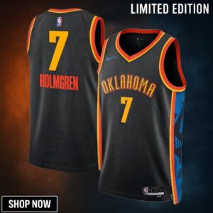 Oklahoma City Thunder Nike Edition Swingman Jersey - Black Chet Holmgren Unisex