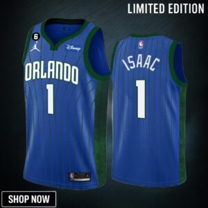 Orlando Magic -23 Jonathan Isaac 1 Statement Edition Blue Jersey Swingman