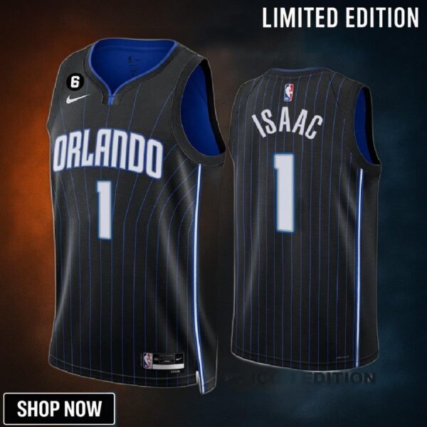 Orlando Magic Jonathan Isaac 1 -23 Icon Edition Black Jersey Swingman