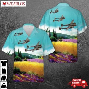P-38 Lightning ''tangerine'' Hawaiian Shirt