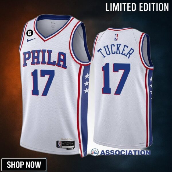 P.j. Tucker 17 Philadelphia 76ers White Jersey -23 Association Edition Swingman