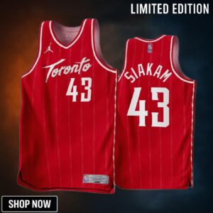 Pascal Siakam -23 Toronto Raptors Red 43 Earned Edition Men Jersey