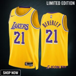 Patrick Beverley 21 -23 Los Angeles Lakers Gold Icon Edition Jersey Swingman