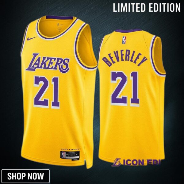 Patrick Beverley 21 -23 Los Angeles Lakers Gold Icon Edition Jersey Swingman