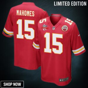 Patrick Mahomes 15 Kansas City Chiefs Super Bowl Lvii Champions 3 Stars Men Game Jersey - Red