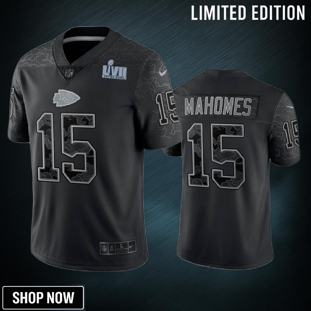 Patrick Mahomes 15 Kansas City Chiefs Super Bowl Lvii Reflective Limited Jersey