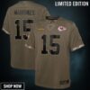 Patrick Mahomes Kansas City Chiefs Salute To Service Player Limited Jersey - Olive