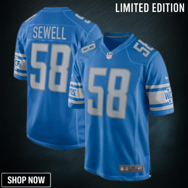 Penei Sewell Detroit Lions Game Jersey - Blue Nfl