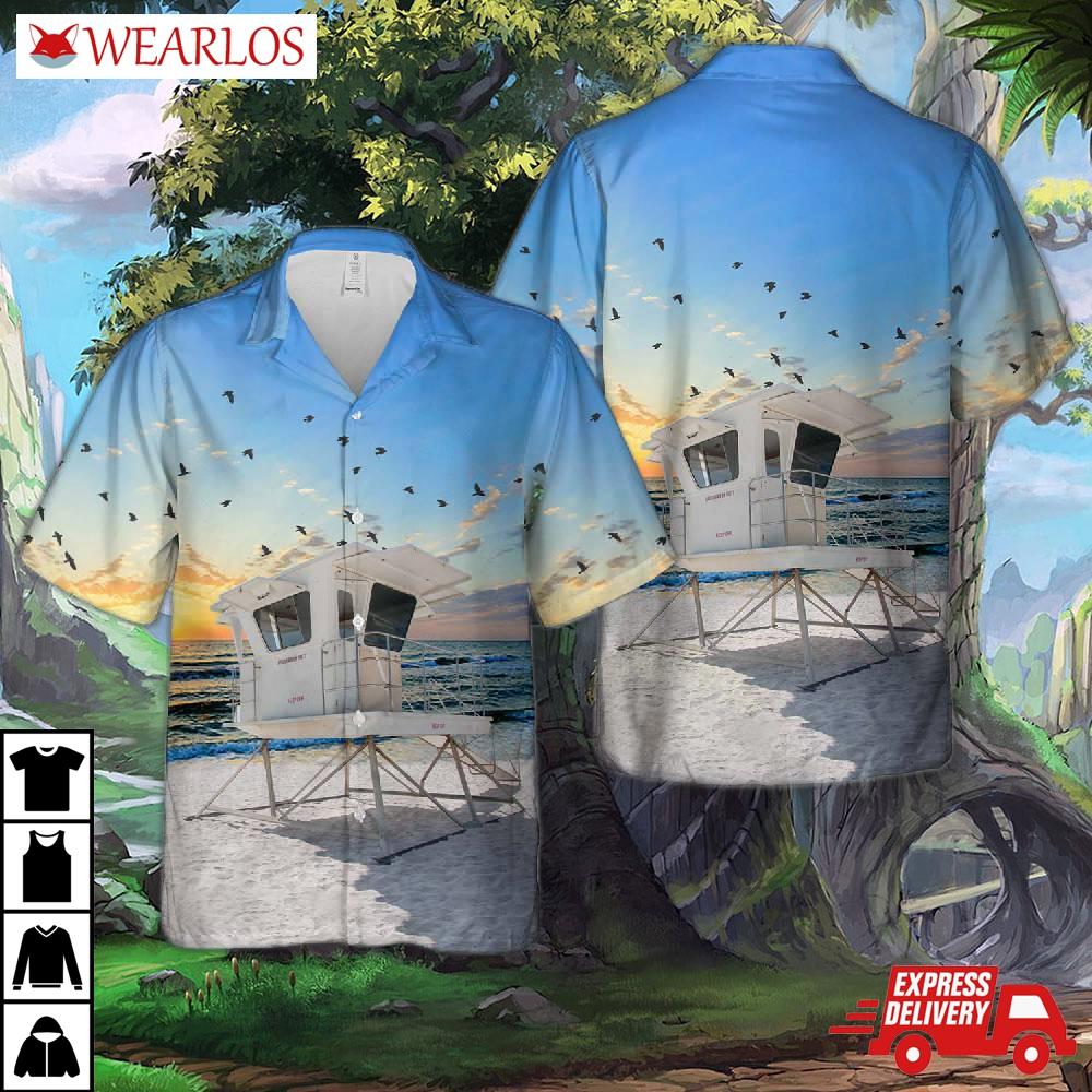 Perdido Key, Florida, Johnson Beach Lifeguard Tower Hawaiian Shirt
