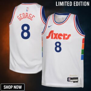 Philadelphia 76ers Nike City Edition Swingman Jersey - White Paul George Youth