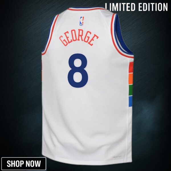 Philadelphia 76ers Nike City Edition Swingman Jersey - White Paul George Youth
