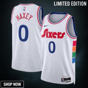 Philadelphia 76ers Nike City Edition Swingman Jersey - White Tyrese Maxey Unisex