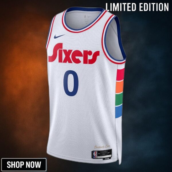 Philadelphia 76ers Nike City Edition Swingman Jersey - White Tyrese Maxey Unisex