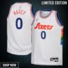 Philadelphia 76ers Nike City Edition Swingman Jersey - White Tyrese Maxey Youth