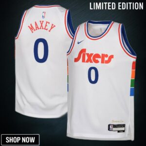 Philadelphia 76ers Nike City Edition Swingman Jersey - White Tyrese Maxey Youth
