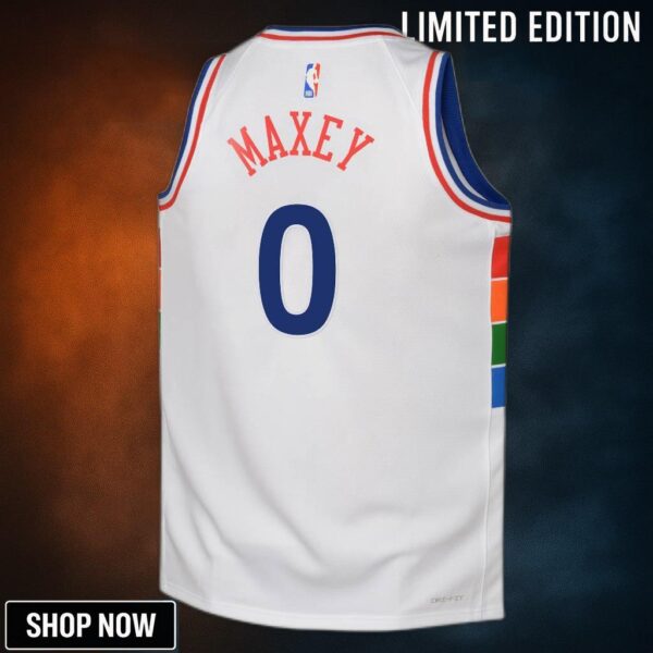 Philadelphia 76ers Nike City Edition Swingman Jersey - White Tyrese Maxey Youth