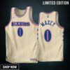 Philadelphia 76ers Tyrese Maxey 0 -23 Earned Edition Cream Men Jersey