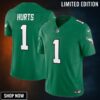 Philadelphia Eagles #1 Jalen Hurts Alternate Vapor Fuse Limited Jersey - Kelly Green