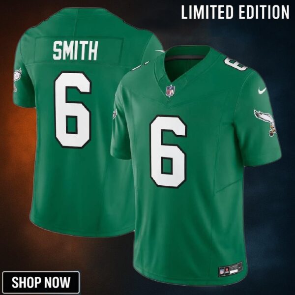 Philadelphia Eagles #6 Devonta Smith Alternate Vapor Fuse Limited Jersey - Kelly Green