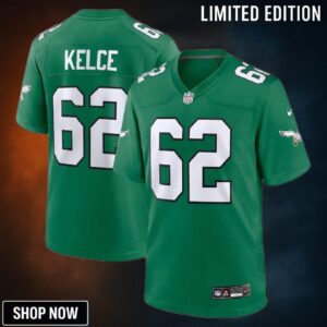 Philadelphia Eagles #62 Jason Kelce Alternate Game Player Jersey - Kelly Green