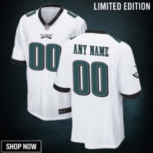 Philadelphia Eagles Custom Game Jersey White Jerseys Nfl