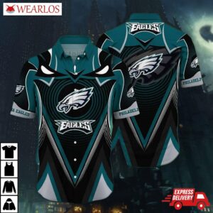 Philadelphia Eagles Day Of The Dead Floral Hawaiian Shirt
