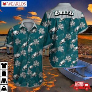 Philadelphia Eagles Floral Logo Hawaiian Shirt