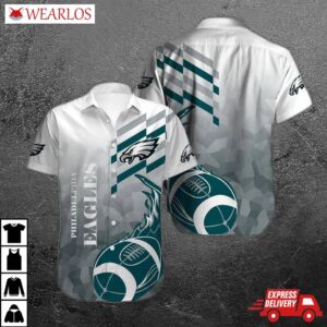 Philadelphia Eagles Geometric Fade Hawaiian Shirt