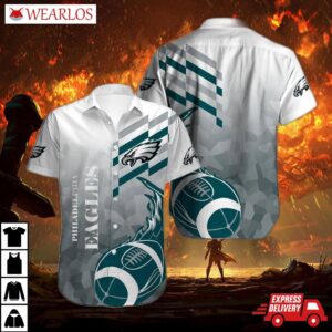 Philadelphia Eagles Geometric Gradient Hawaiian Shirt