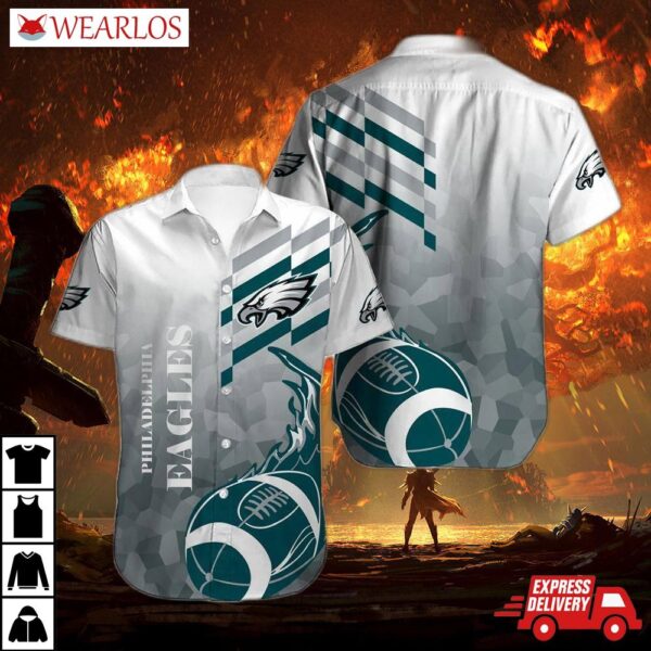 Philadelphia Eagles Geometric Gradient Hawaiian Shirt