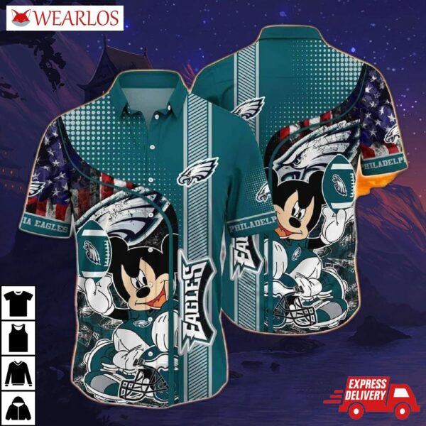 Philadelphia Eagles Mickey Gridiron Hawaiian Shirt